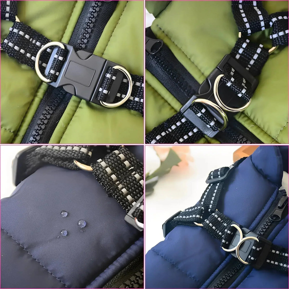 Dog Winter Coat Padded Soft Lining Integrated Harness