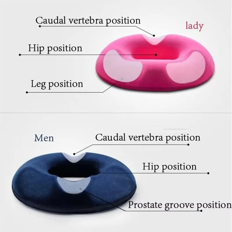Donut Seat Cushion High-Density Memory Foam Breathable Cover