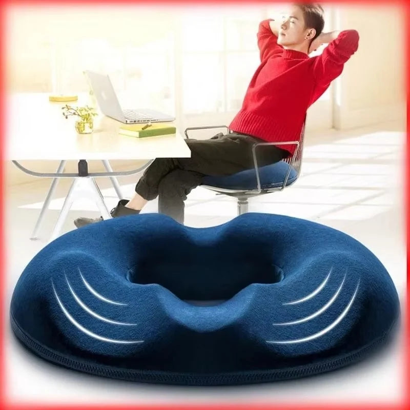 Donut Seat Cushion High-Density Memory Foam Breathable Cover