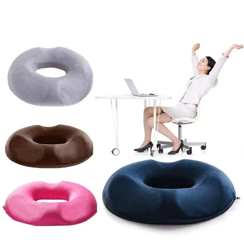 Donut Seat Cushion High-Density Memory Foam Breathable Cover