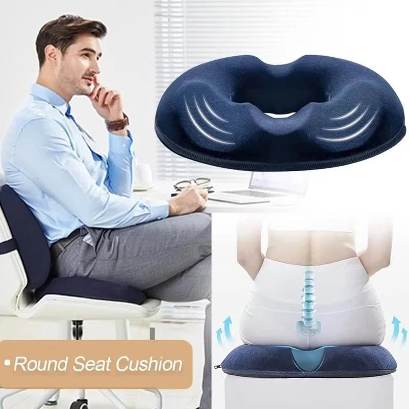 Donut Seat Cushion High-Density Memory Foam Breathable Cover