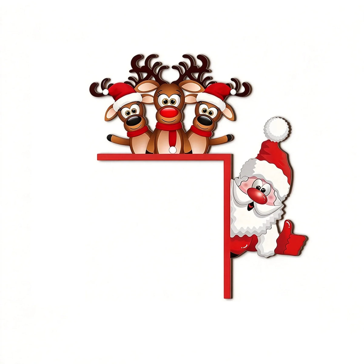 Door Decoration Santa & Reindeer Indoor Outdoor Durable