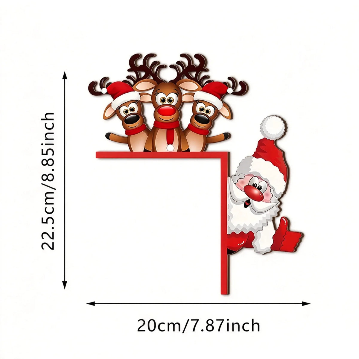 Door Decoration Santa & Reindeer Indoor Outdoor Durable