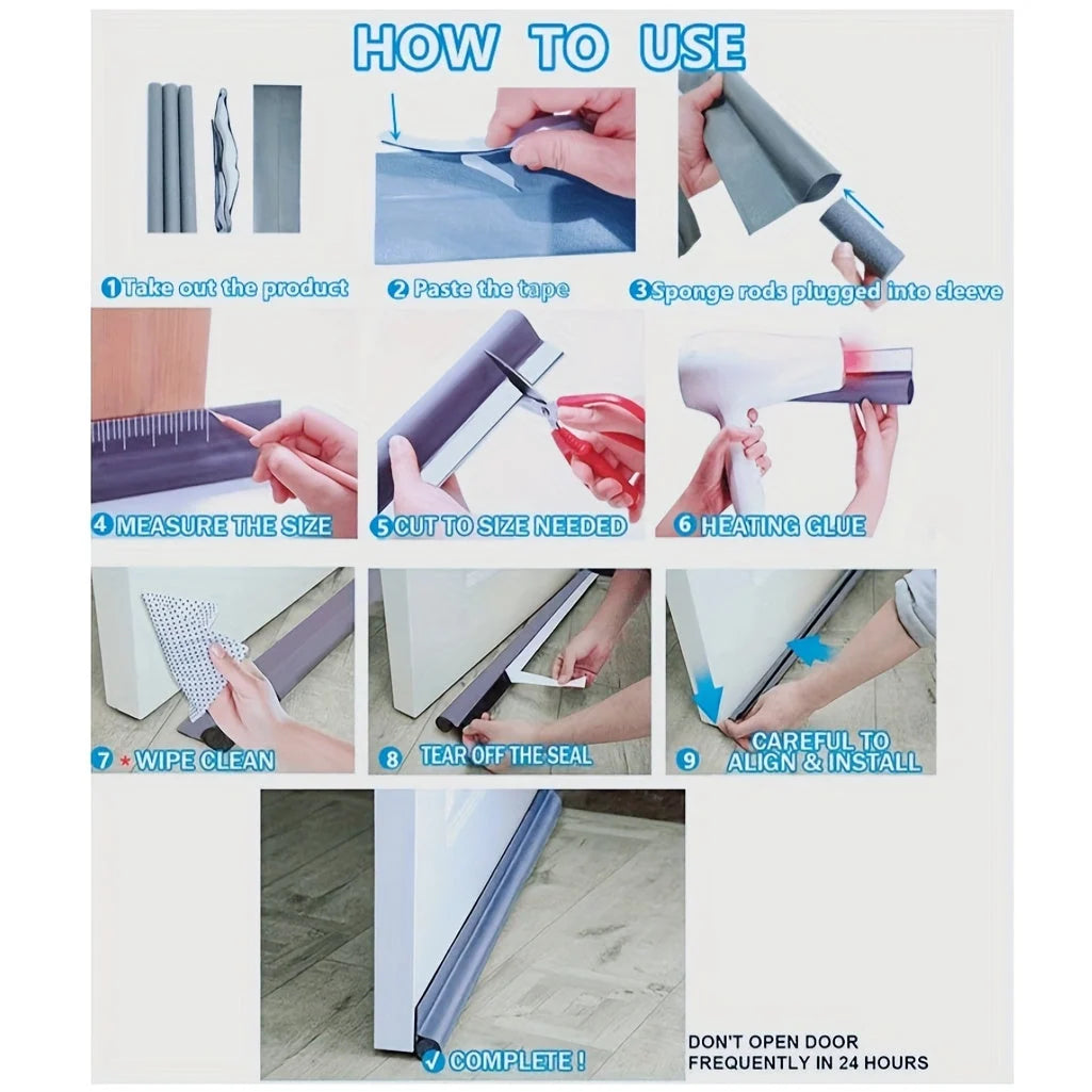 Door Draft Stopper Foam Rubber Noise & Draft Blocking 37 Inch