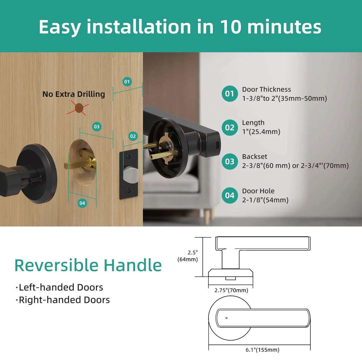 Door Lock Fingerprint & Touch Keypad