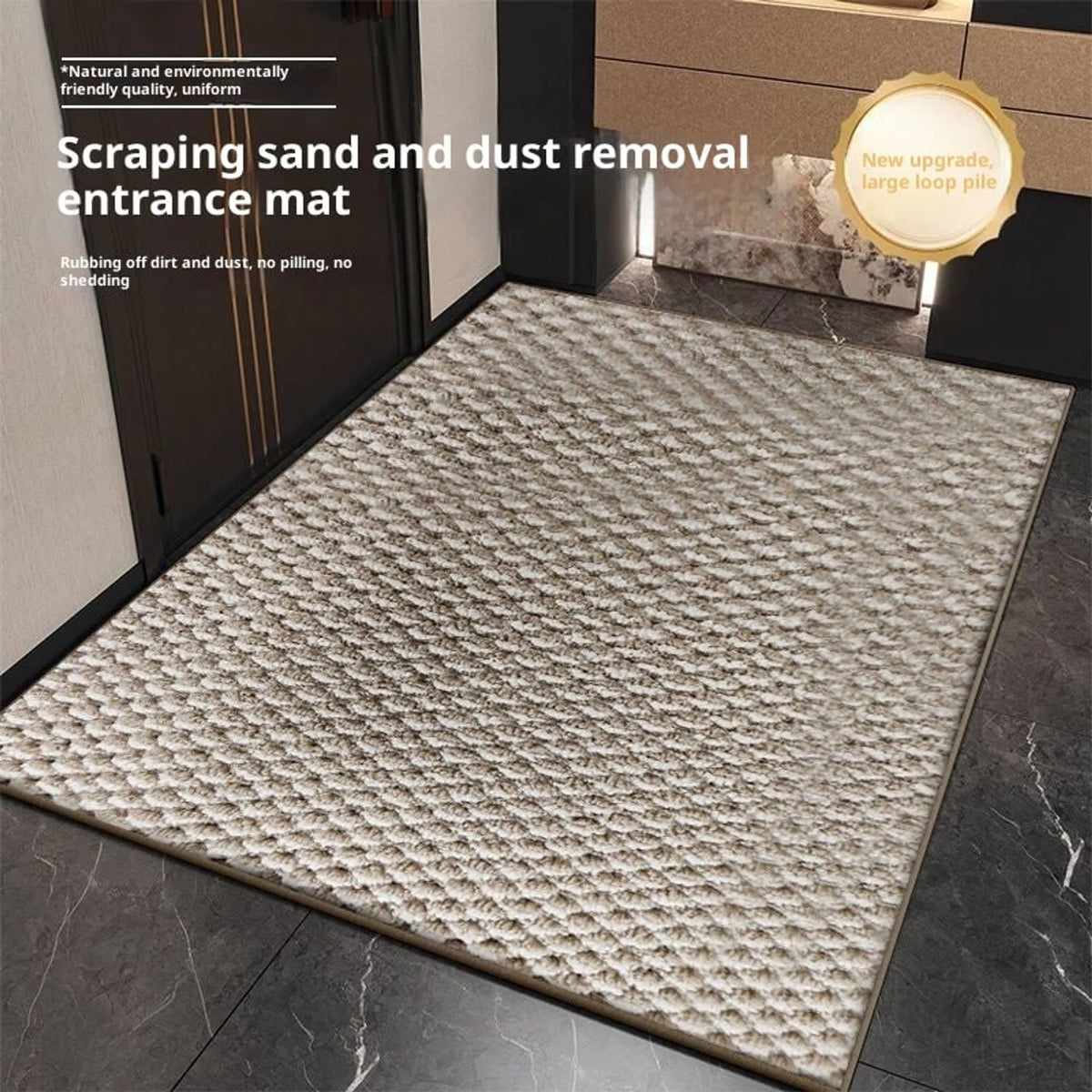 Door Mat Absorbent Woven Loop Pile Non-Slip Machine-Washable