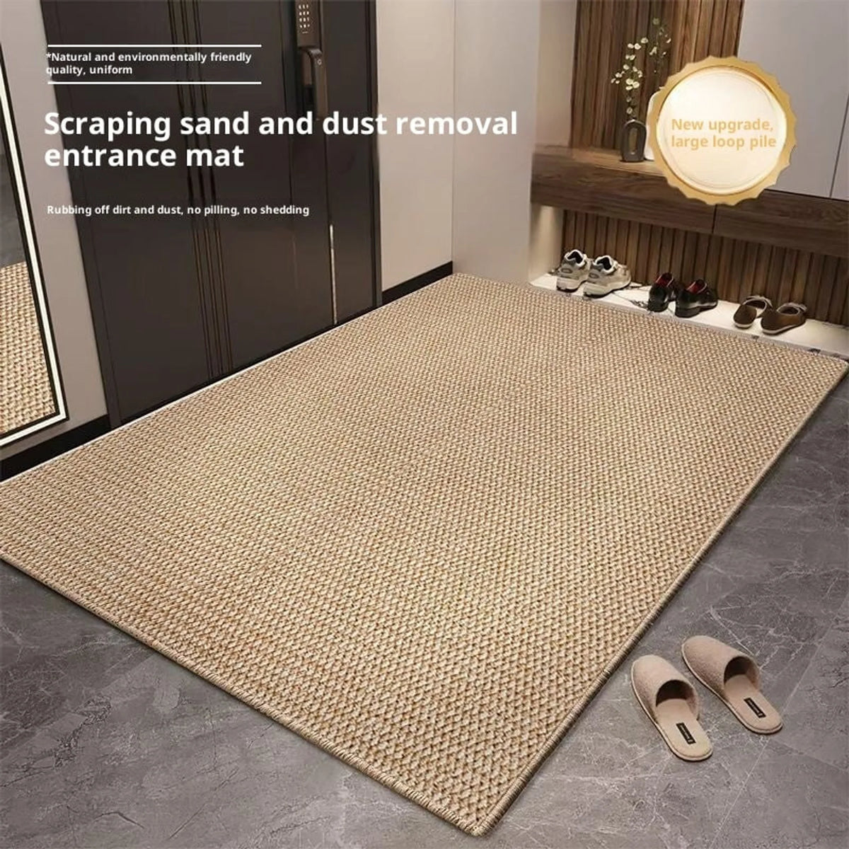 Door Mat Absorbent Woven Loop Pile Non-Slip Machine-Washable