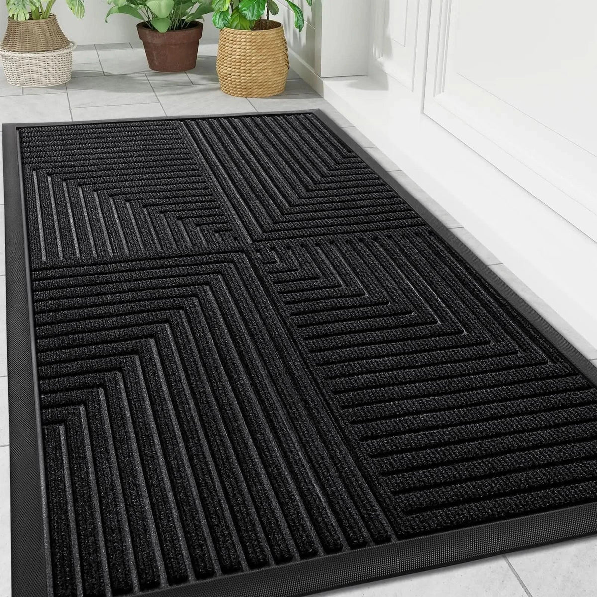 Door Mat Heavy-Duty Rubber Non-Slip Indoor & Outdoor Use