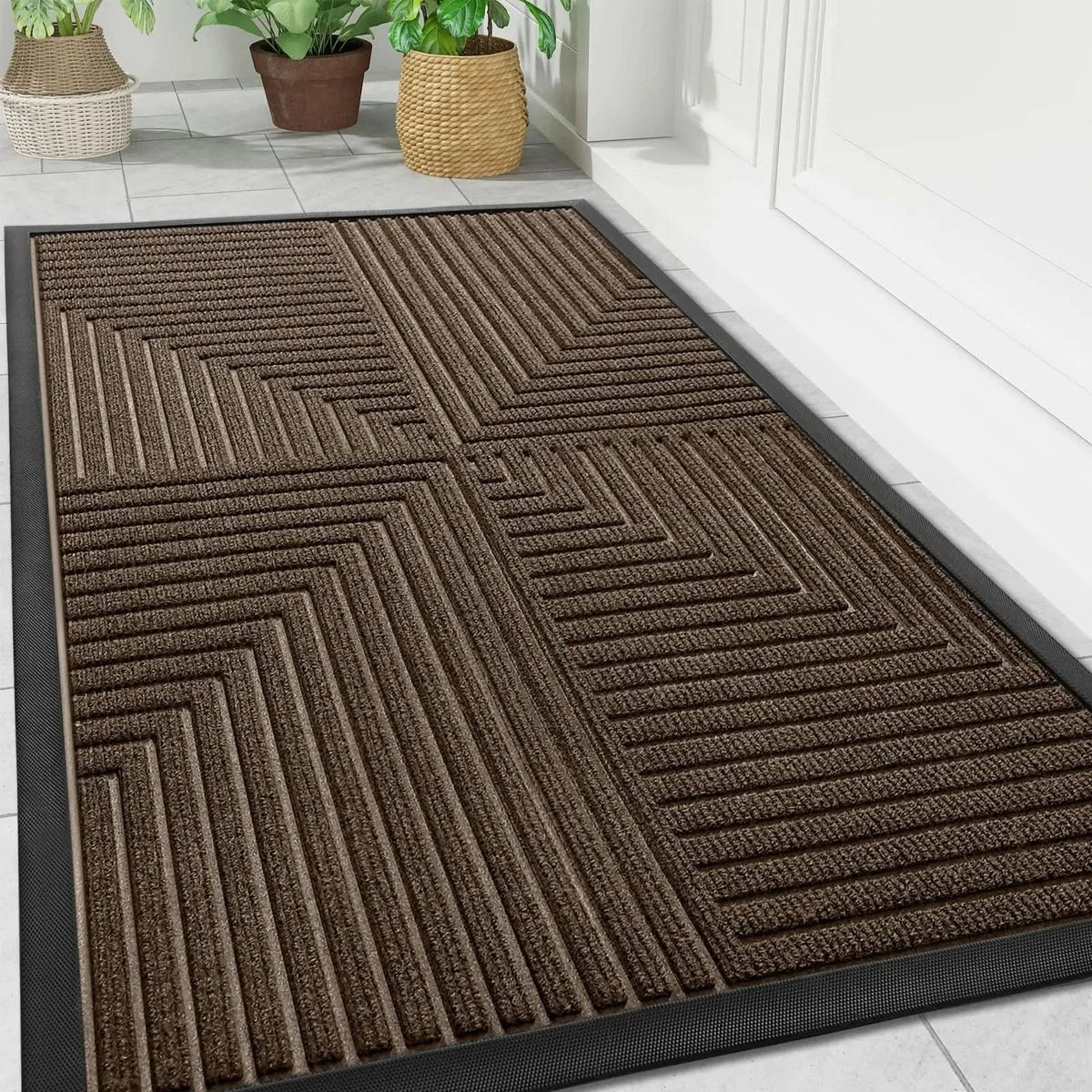 Door Mat Heavy-Duty Rubber Non-Slip Indoor & Outdoor Use