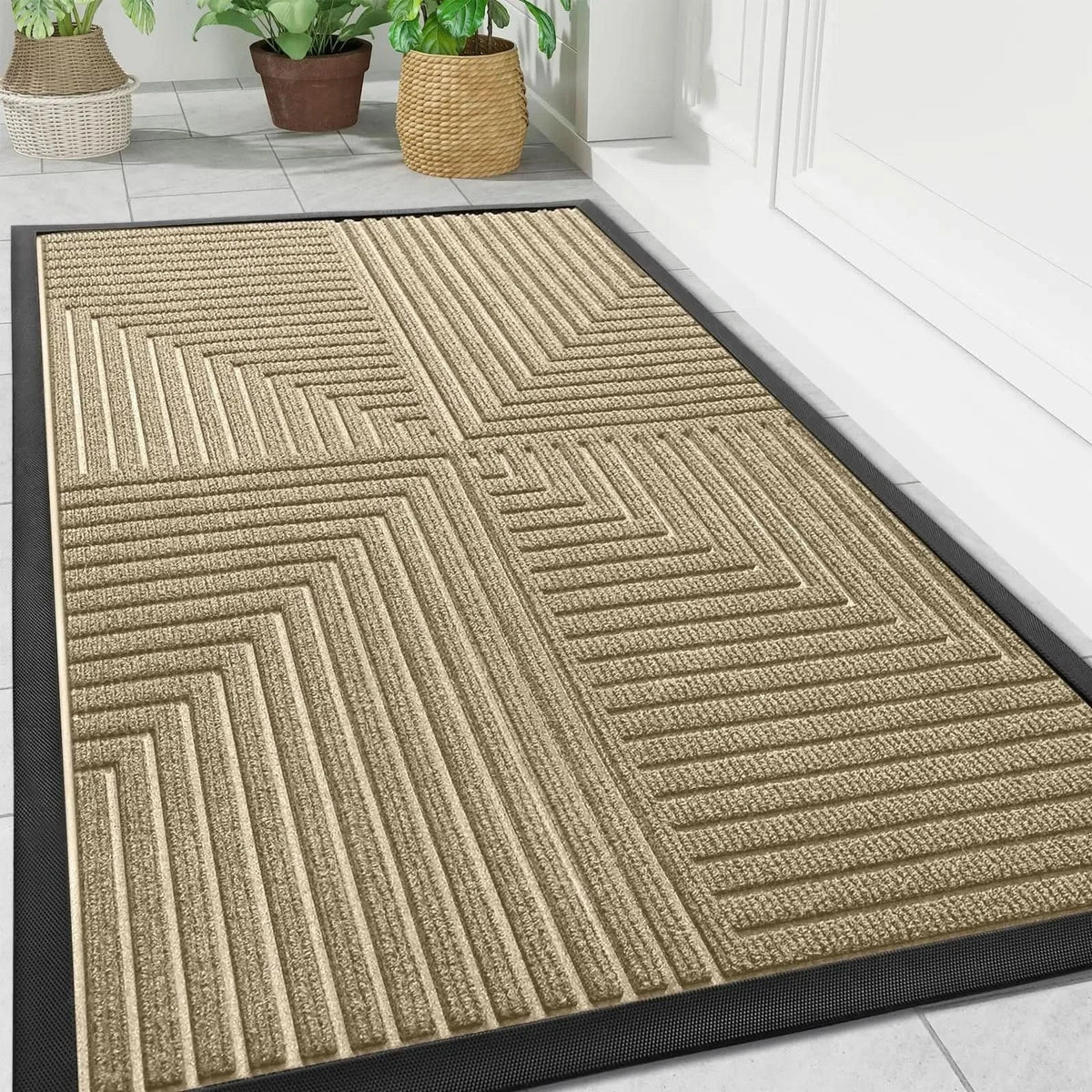 Door Mat Heavy-Duty Rubber Non-Slip Indoor & Outdoor Use