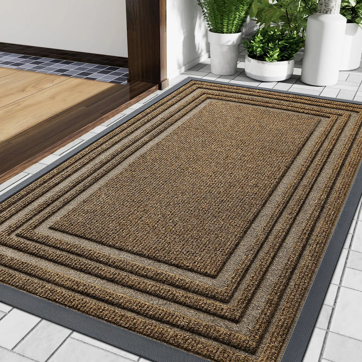 Door Mat Natural Rubber Non-Slip Weather-Resistant