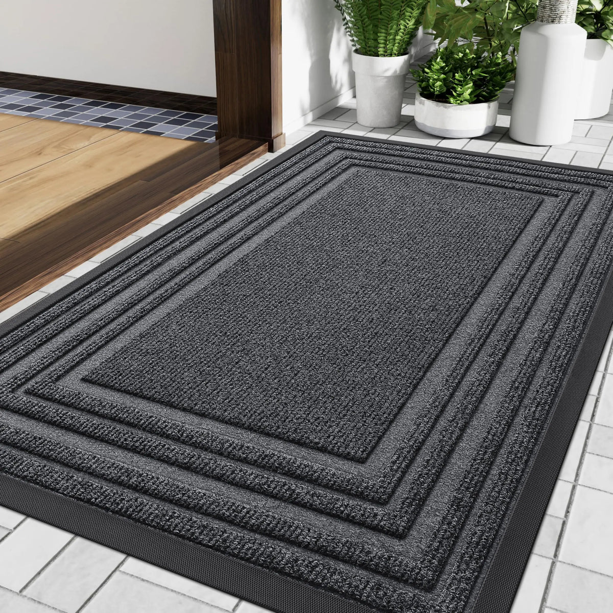 Door Mat Natural Rubber Non-Slip Weather-Resistant