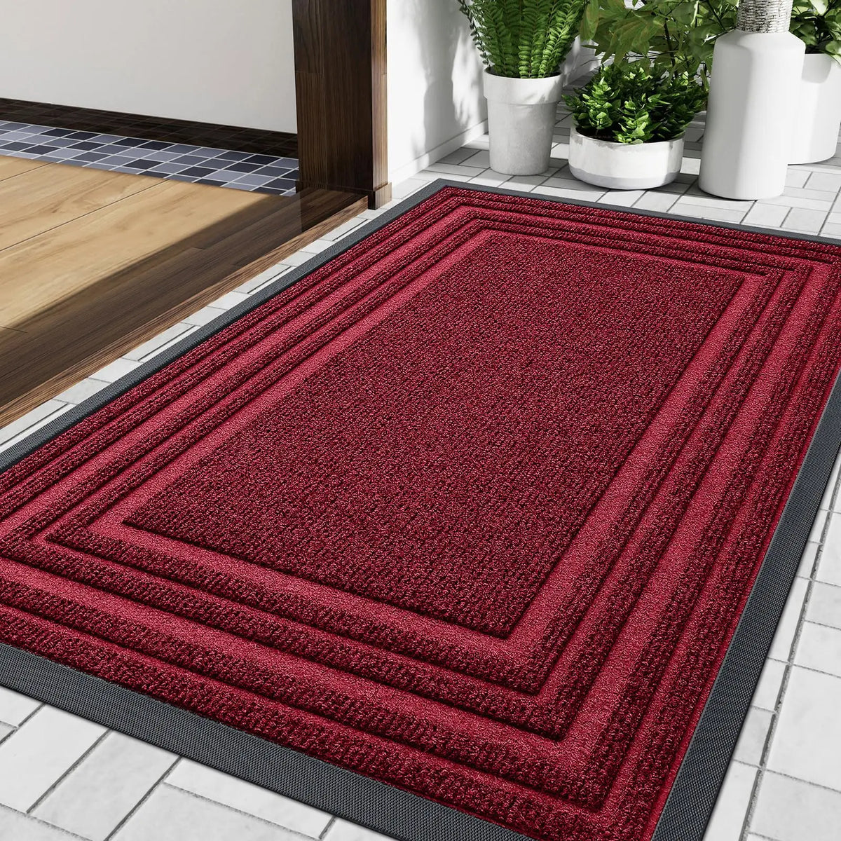 Door Mat Natural Rubber Non-Slip Weather-Resistant