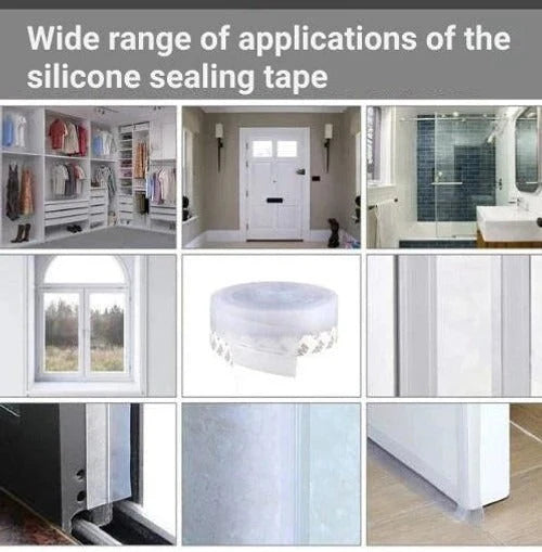 Door & Window Seal Strip Transparent Peel-And-Stick 16.4 Ft