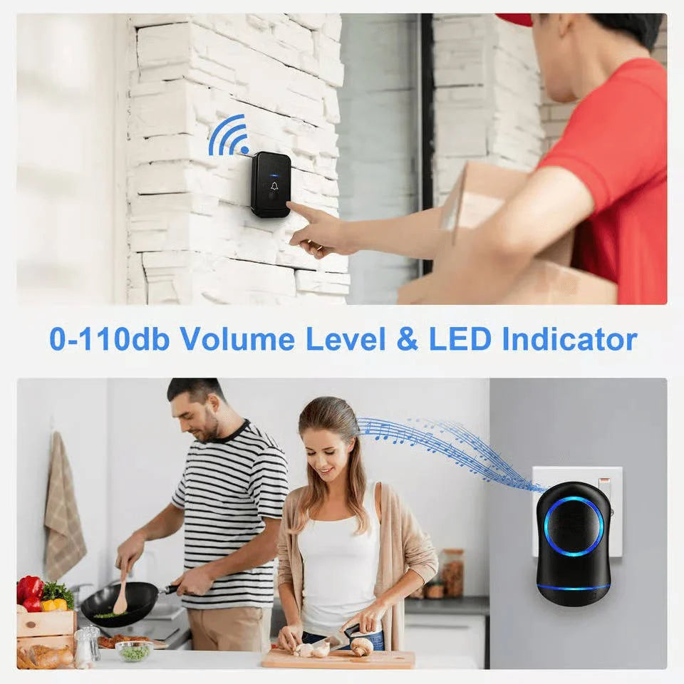 Doorbell Kit 1000 Ft Range Customizable Chimes Weatherproof Button