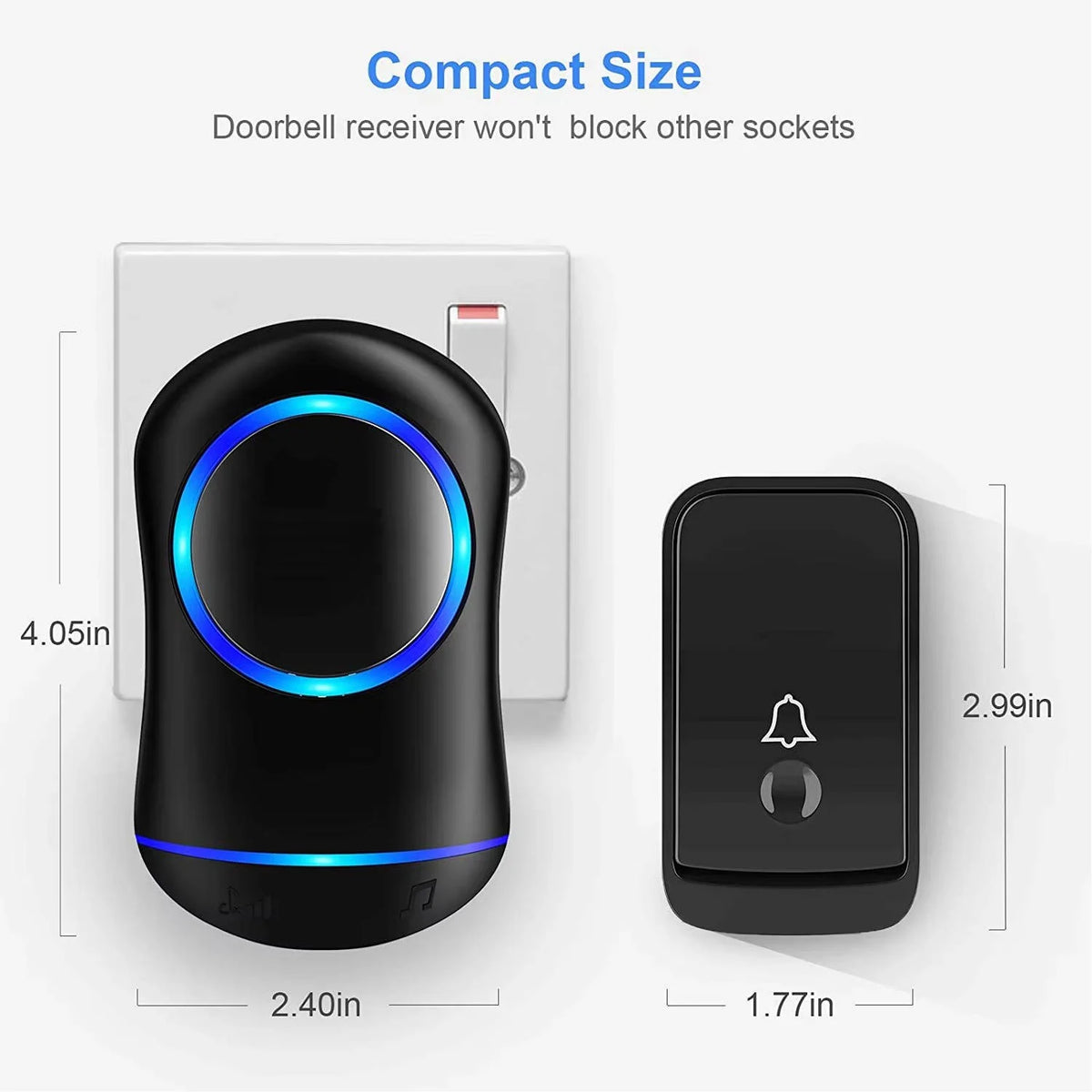 Doorbell Kit 1000 Ft Range Customizable Chimes Weatherproof Button