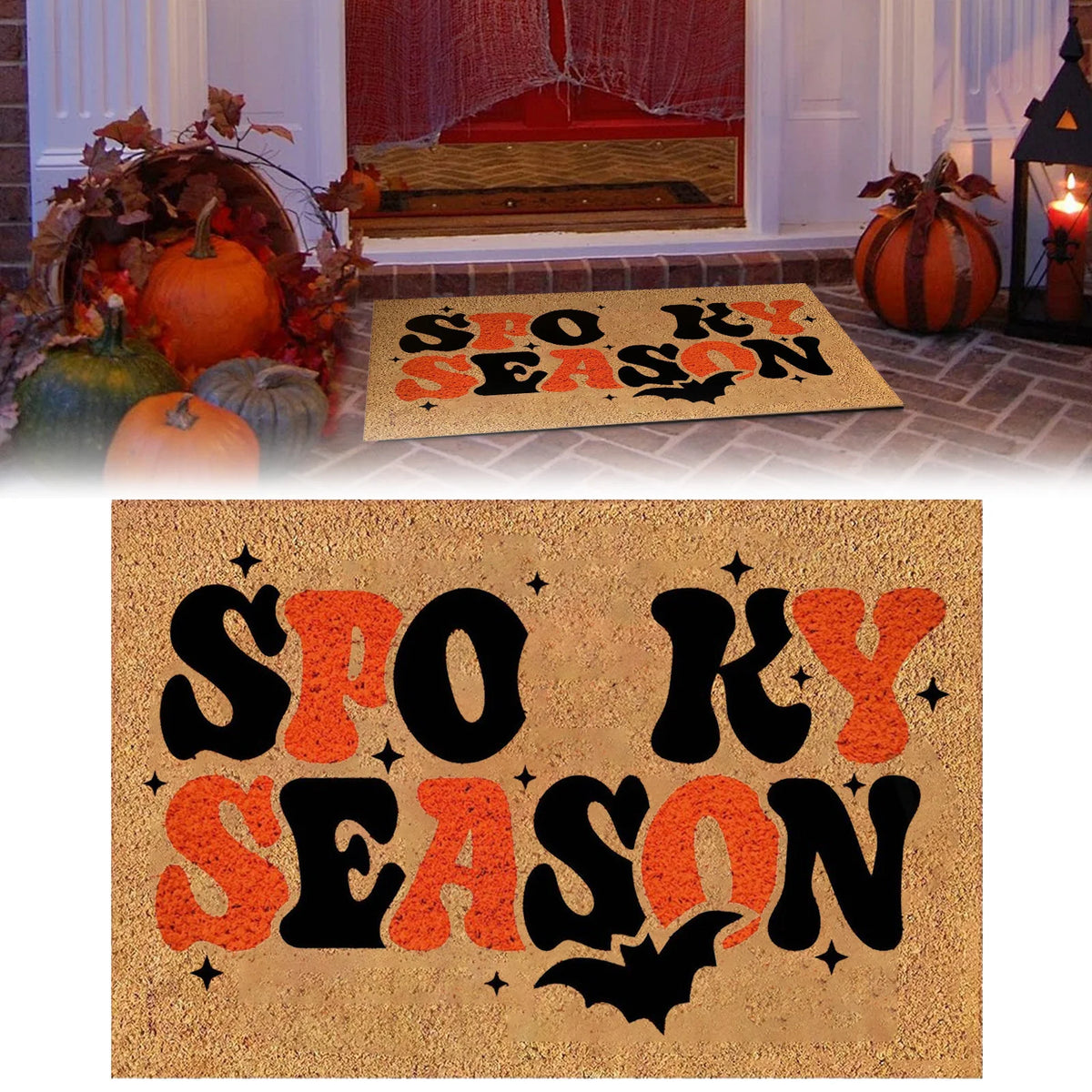 Doormat Coir Fiber Non-Slip Backing Halloween Design