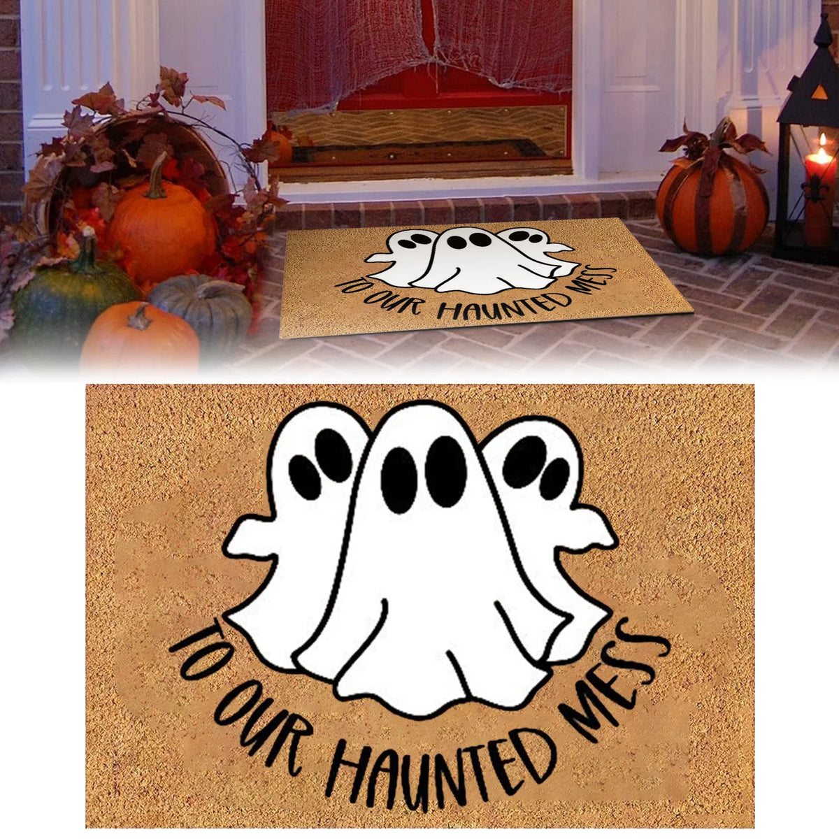 Doormat Coir Fiber Non-Slip Backing Halloween Design