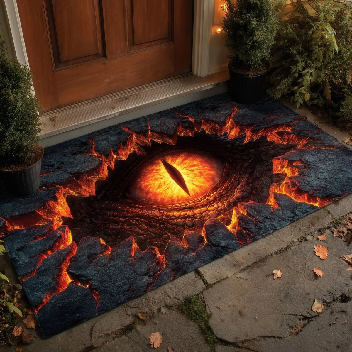 Doormat Dragon Design Non-Slip Rubber Backing