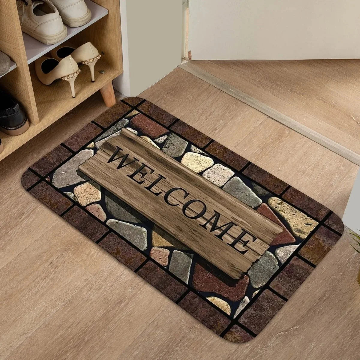 Doormat Floral Pattern Non-Slip Underside