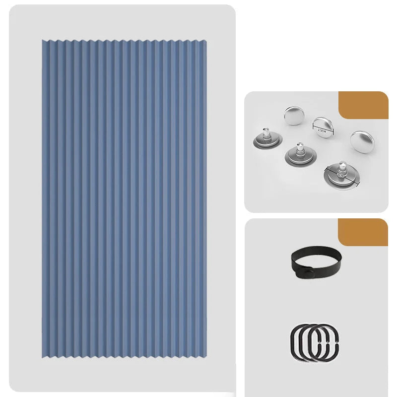 Doorway Curtain Accordion Magnetic Closure No-Drill Installation