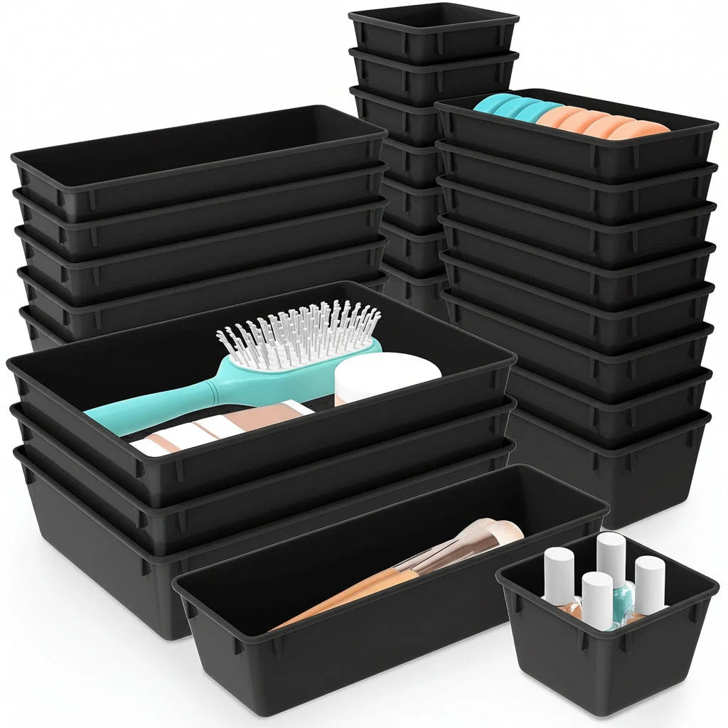 Drawer Organizer Tray Set Tessellating Removable Easy Clean