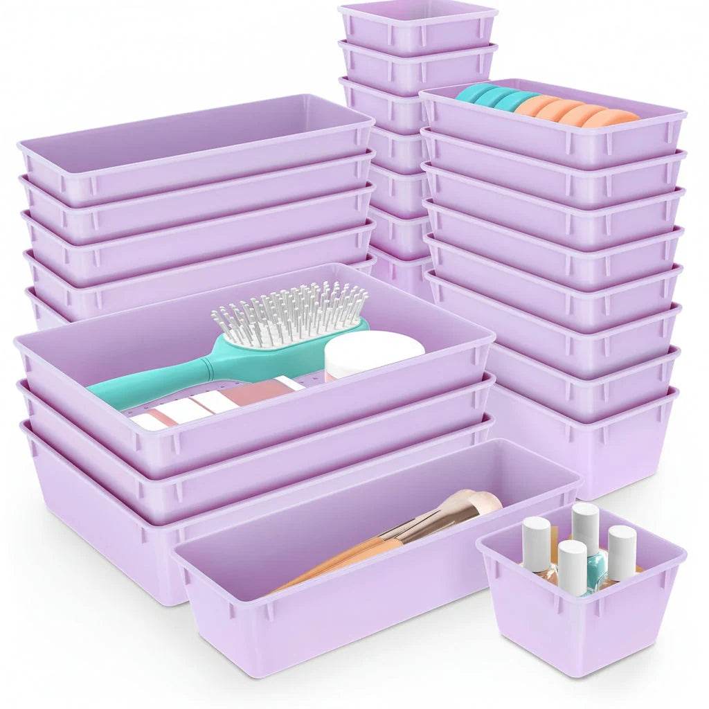 Drawer Organizer Tray Set Tessellating Removable Easy Clean