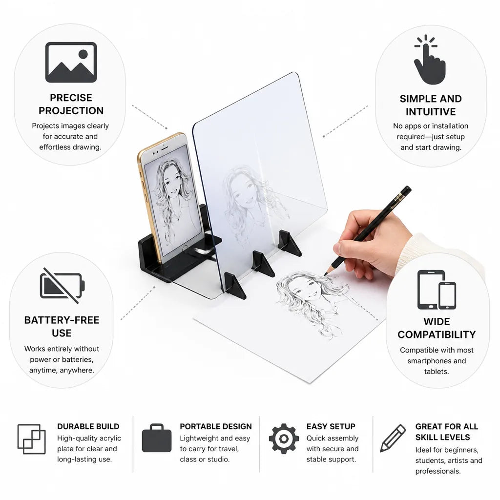 Drawing Projector Phone & Tablet Battery-Free