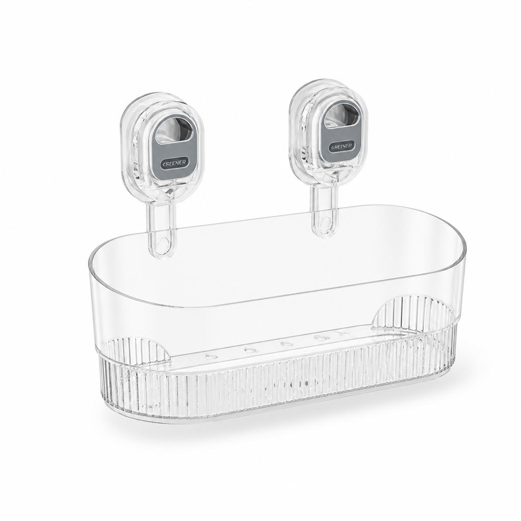 Drill-Free Snap-On Open-Bottom Shower Organizer