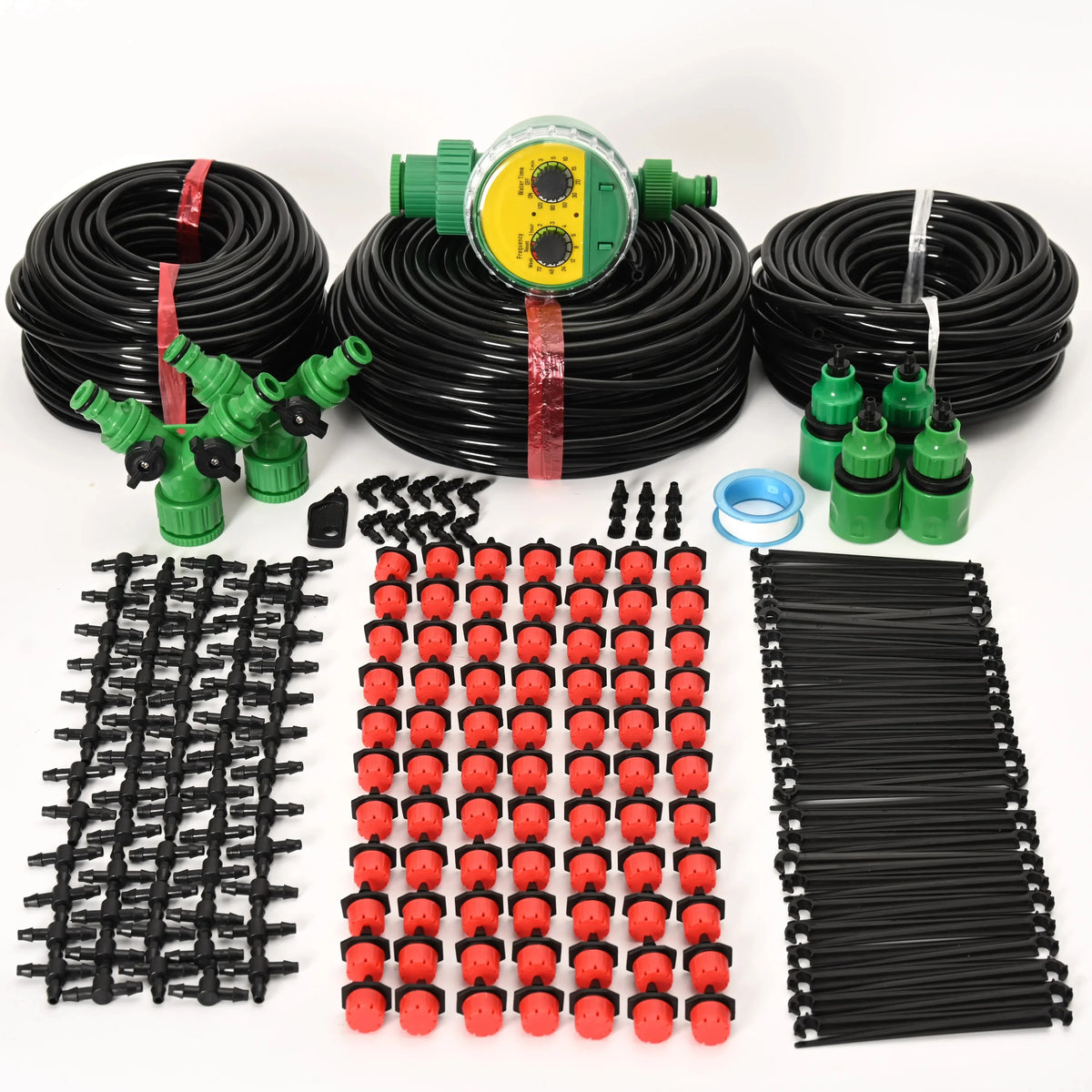 Drip Irrigation System Programmable Timer & Adjustable 8-Hole Heads