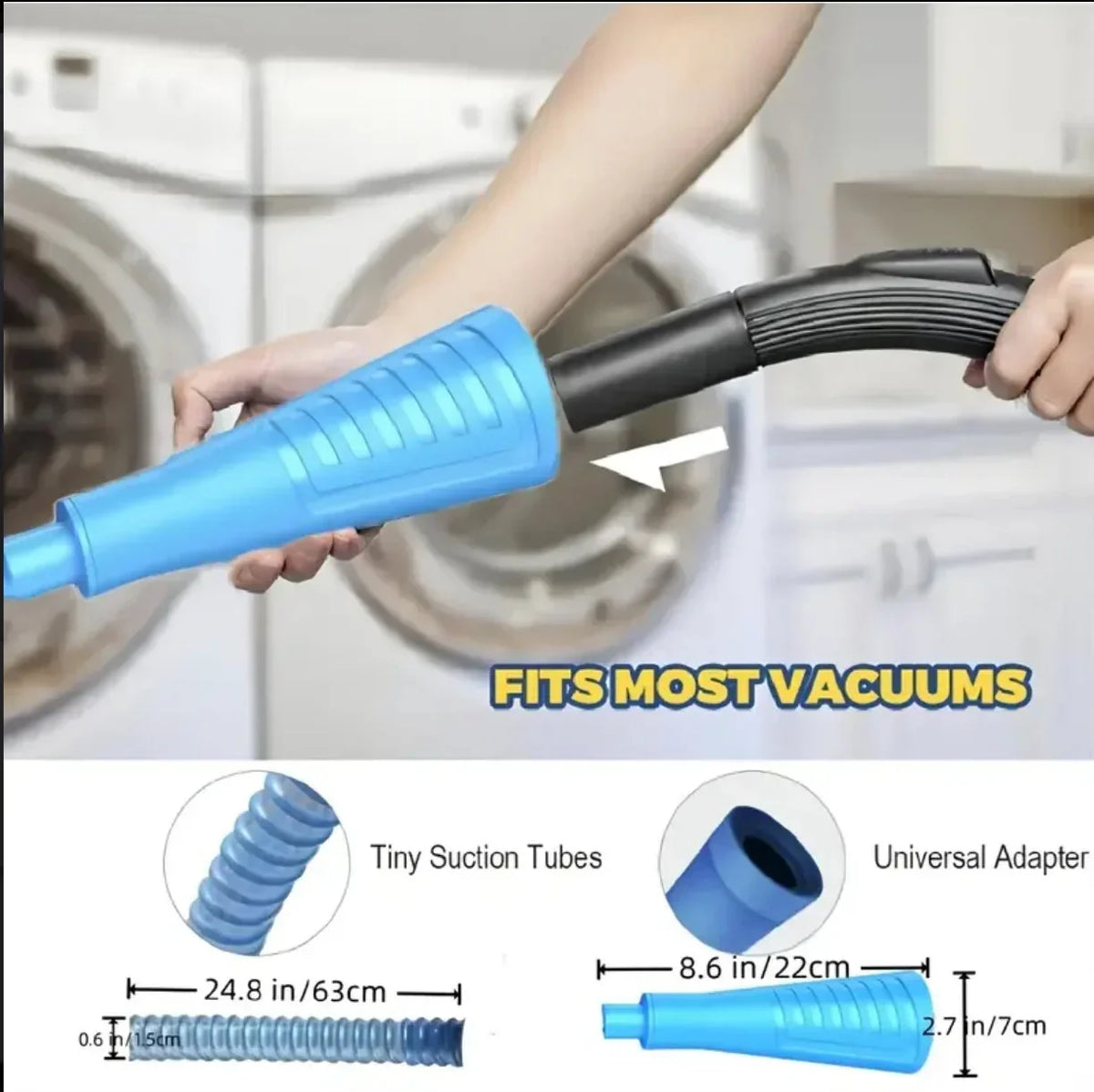 Dryer Vent Cleaner Flexible Long Reach Universal Vacuum Fit