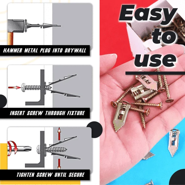 Drywall Anchors and Screws Self-Drilling Zinc-Plated Steel