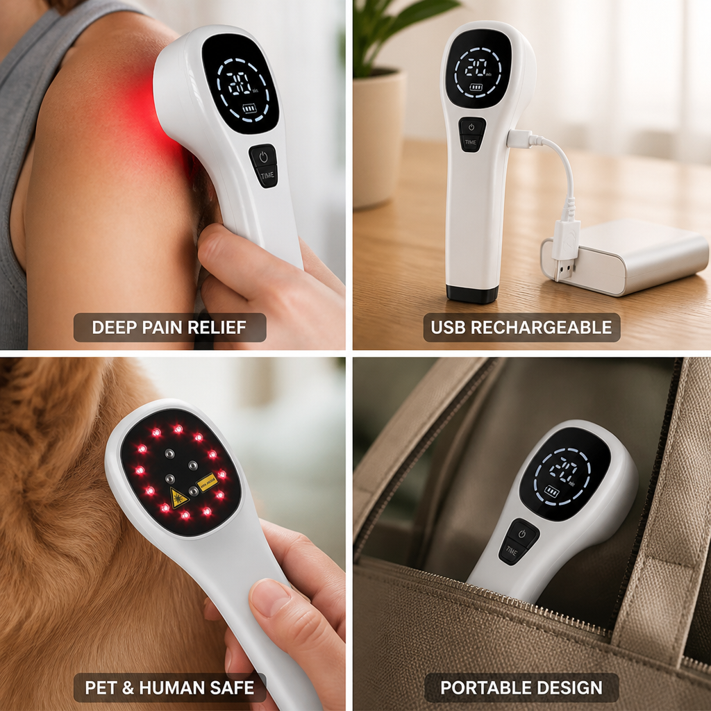 Dual-Wavelength Handheld Laser Therapy Device (USB-Rechargeable)