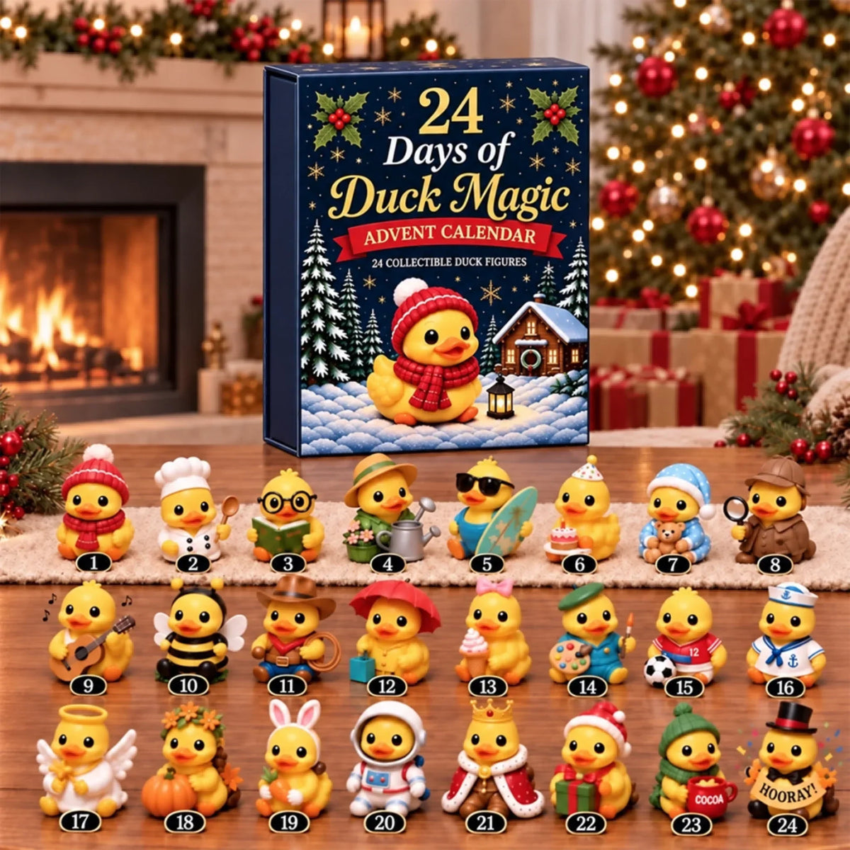 Duck Advent Calendar 24 Festive Collectible Figures