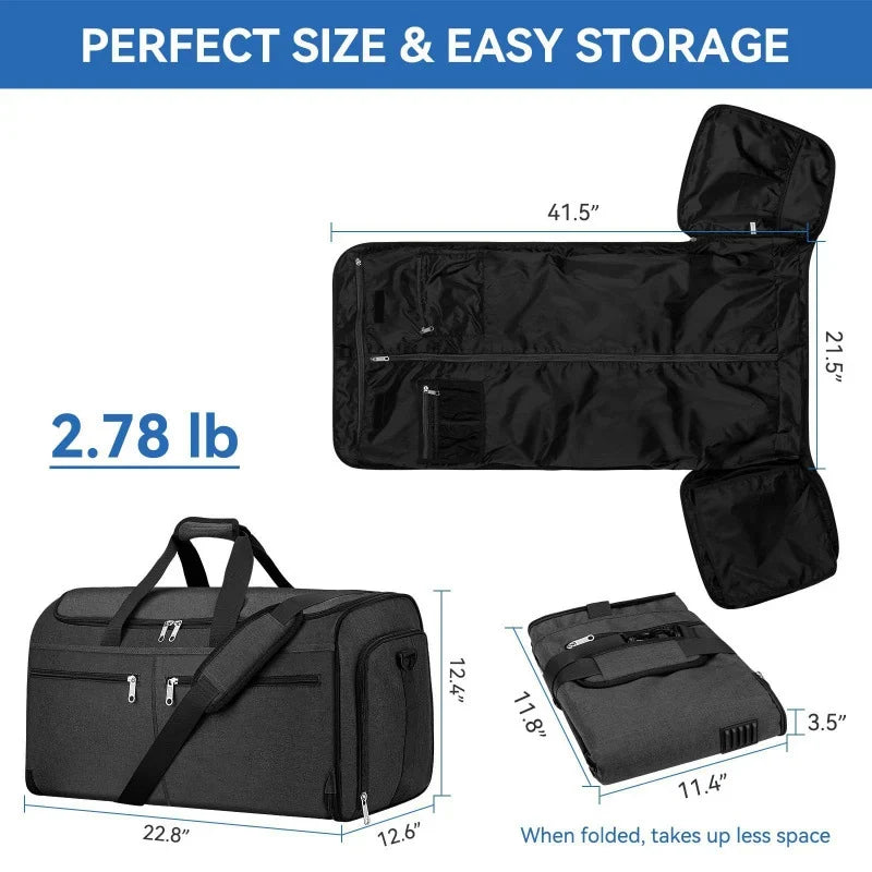 Duffel Bag Large Capacity Multiple Pockets & Adjustable Strap