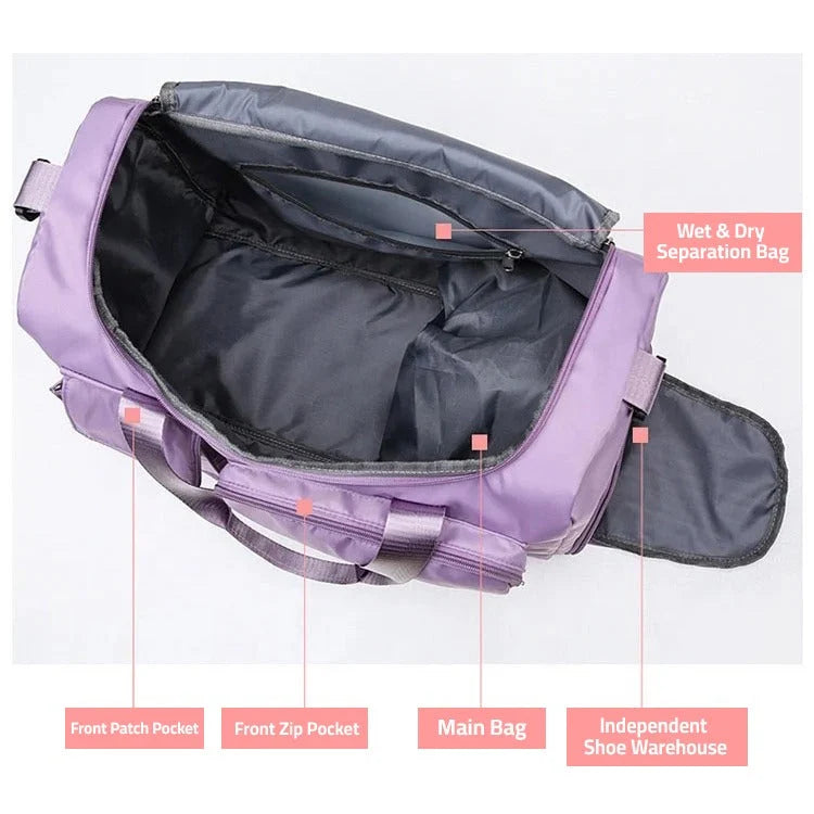 Duffel Bag Separate Shoe Compartment Water-Repellent Design