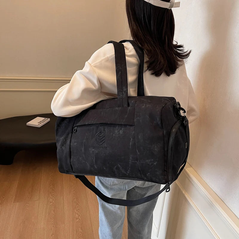 Duffle Bag Canvas Multiple Pockets Adjustable Padded Strap