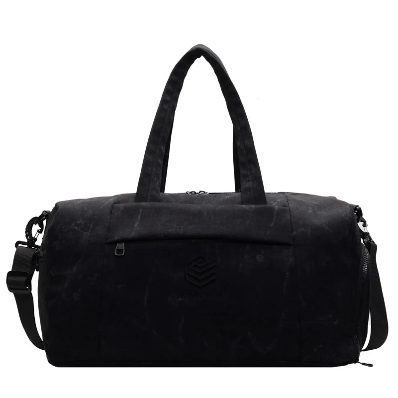 Duffle Bag Canvas Multiple Pockets Adjustable Padded Strap