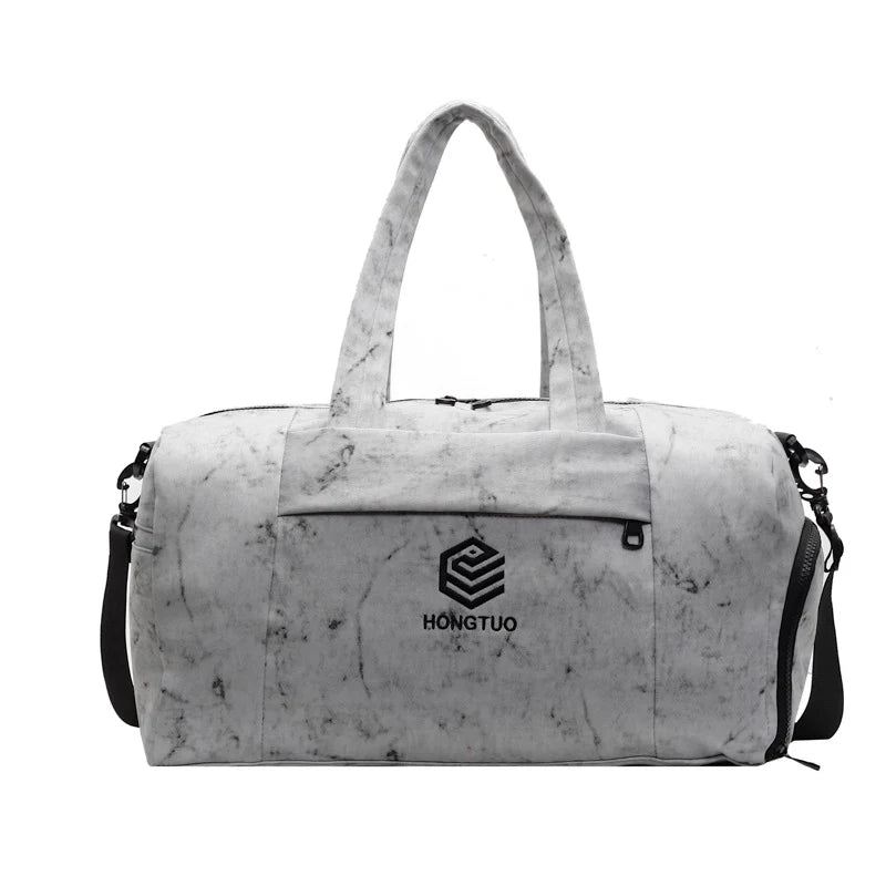 Duffle Bag Canvas Multiple Pockets Adjustable Padded Strap
