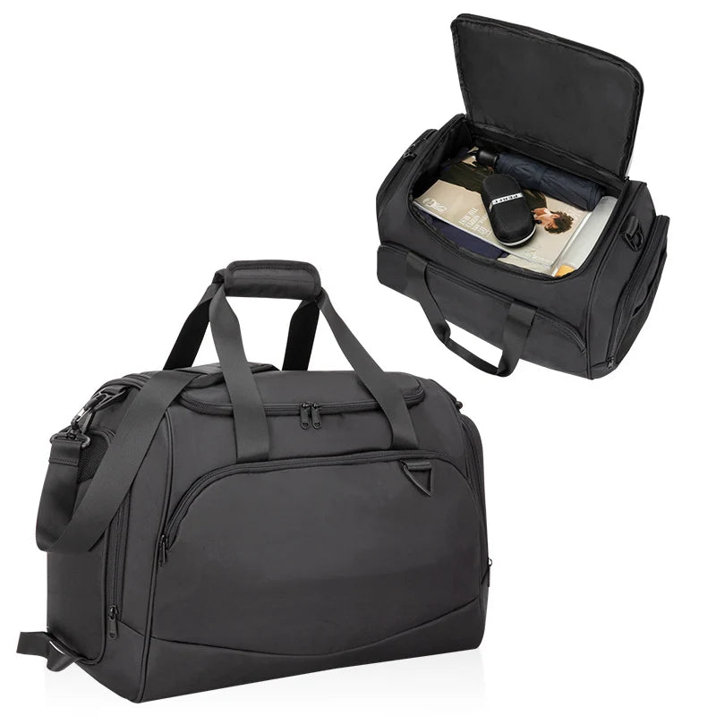 Duffle Bag Water-Resistant Multi-Compartment Padded Handles & Detachable Strap