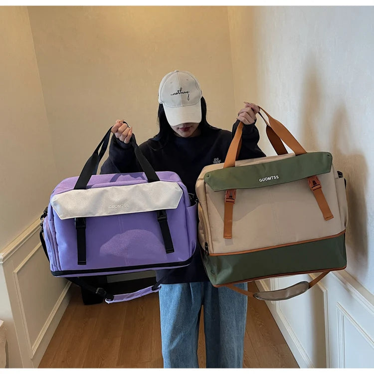 Duffle Bag Water-Resistant Multiple Compartments & Padded Strap