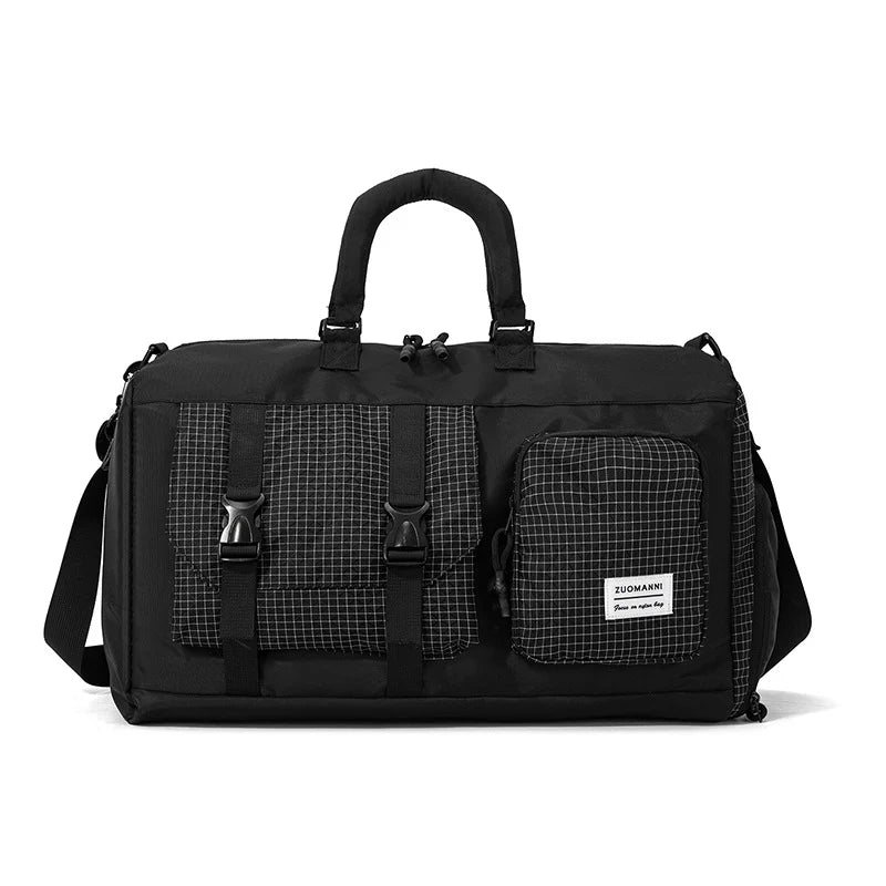 Duffle Bag Weather-Resistant Multiple Pockets & Padded Strap