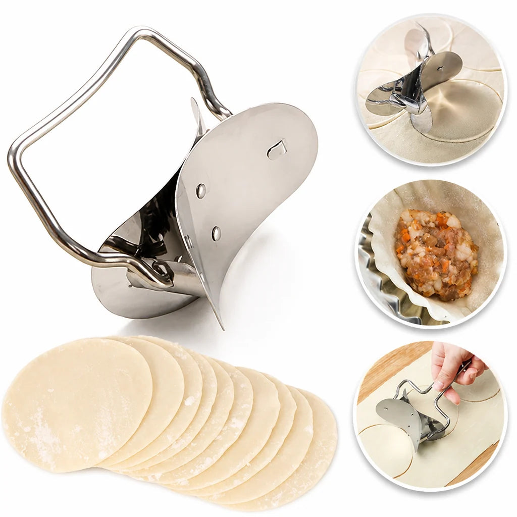 Dumpling Mold Set Stainless Steel 2-Piece With Dough Cutter