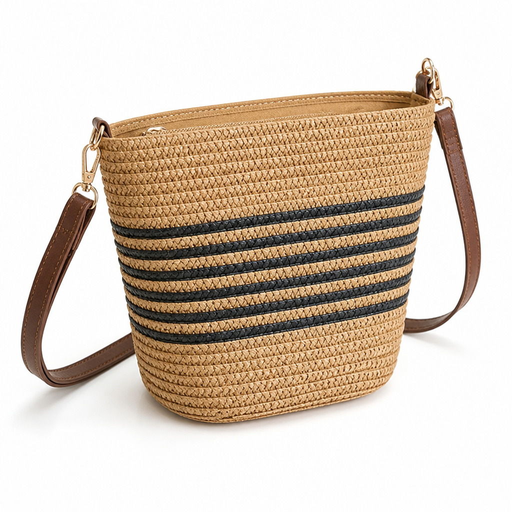 Durable Adjustable-Strap Zipper Shoulder Bag