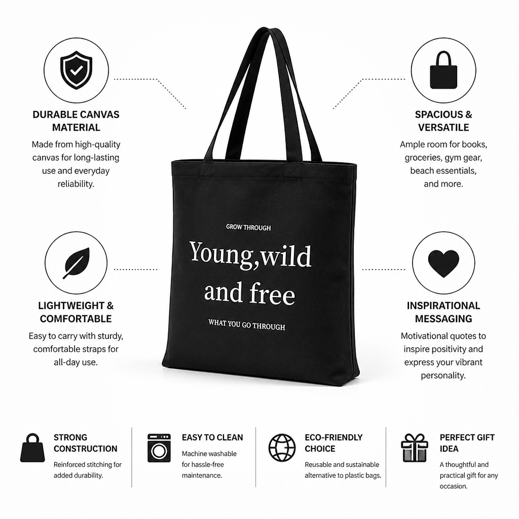 Durable Canvas Inspirational Tote Bag