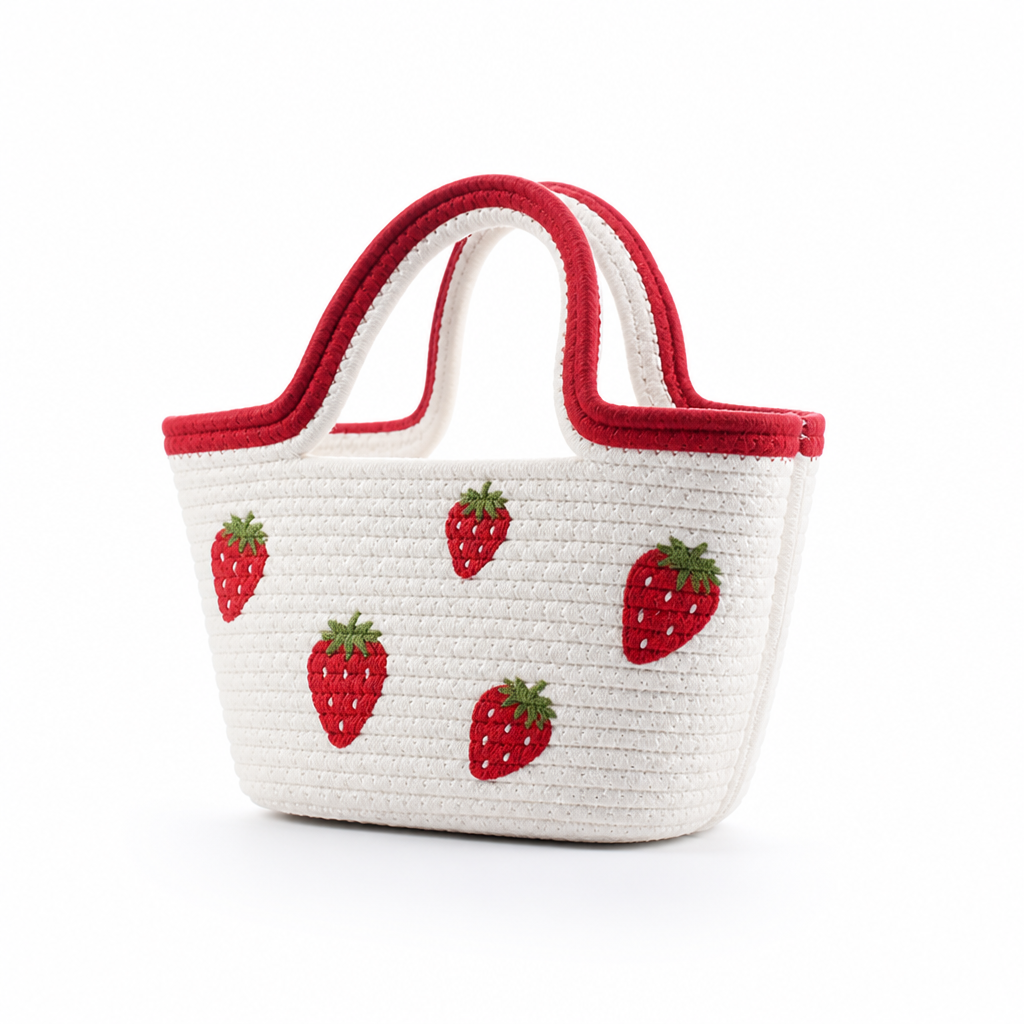 Durable Eco-Friendly Fruit-Print Picnic Tote