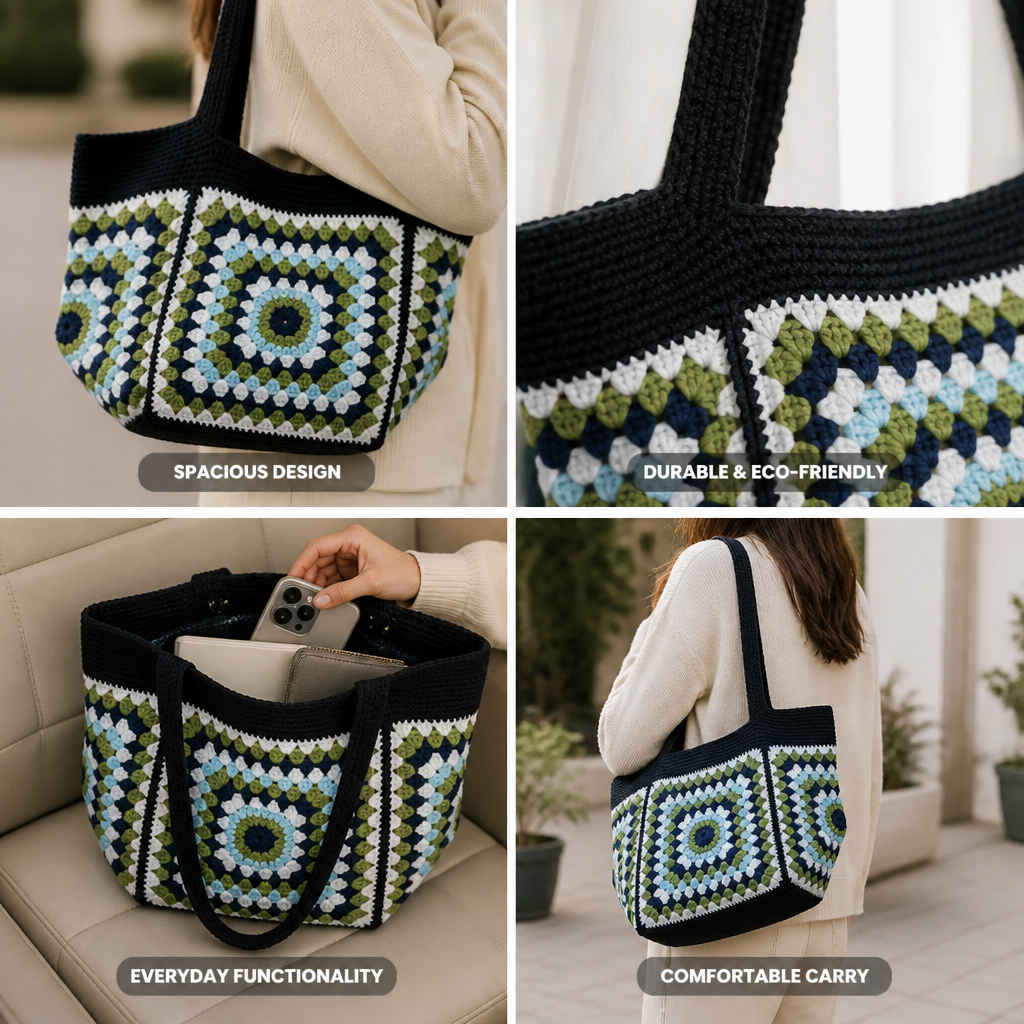 Durable & Eco-Friendly Spacious Handbag (Long Ergonomic Handles)