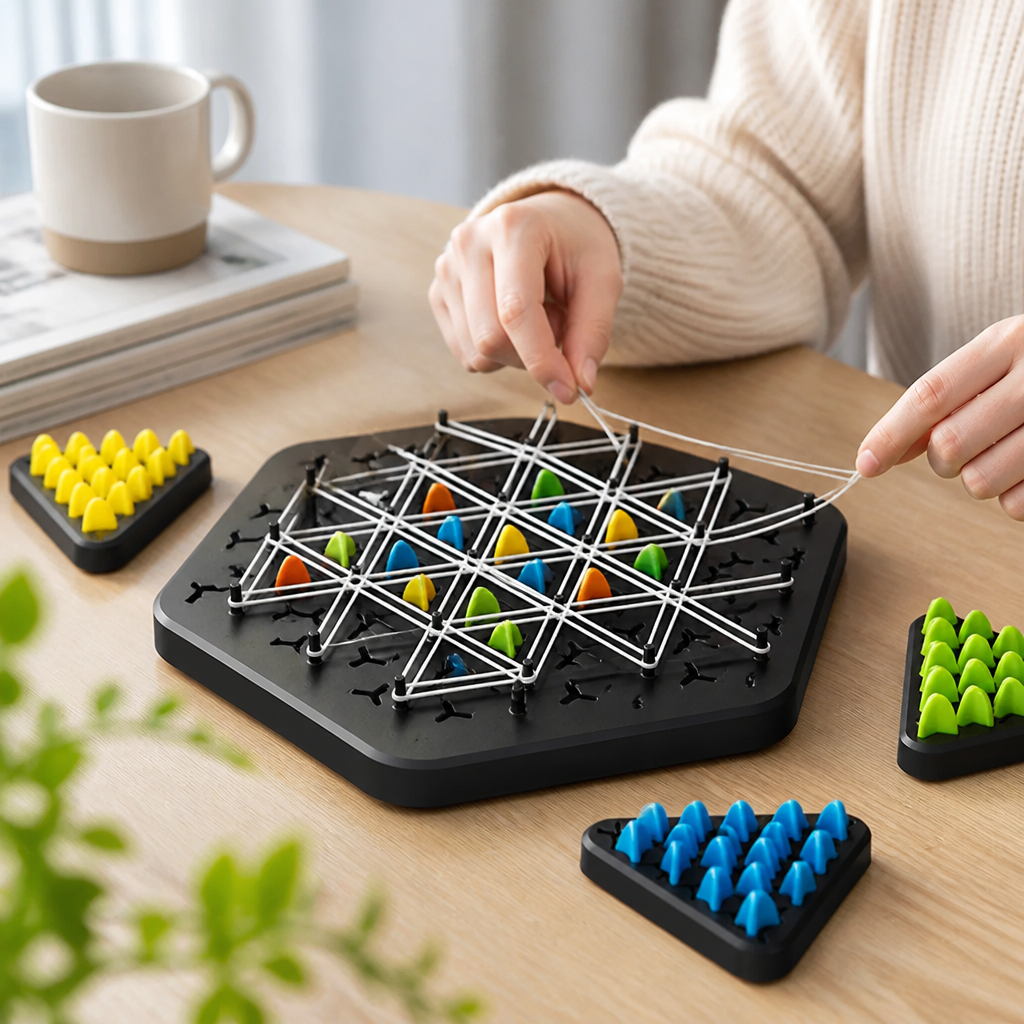 Durable Elastic Band Strategy Board Game (2–4 Players)