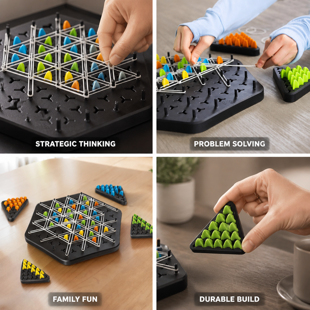 Durable Elastic Band Strategy Board Game (2–4 Players)
