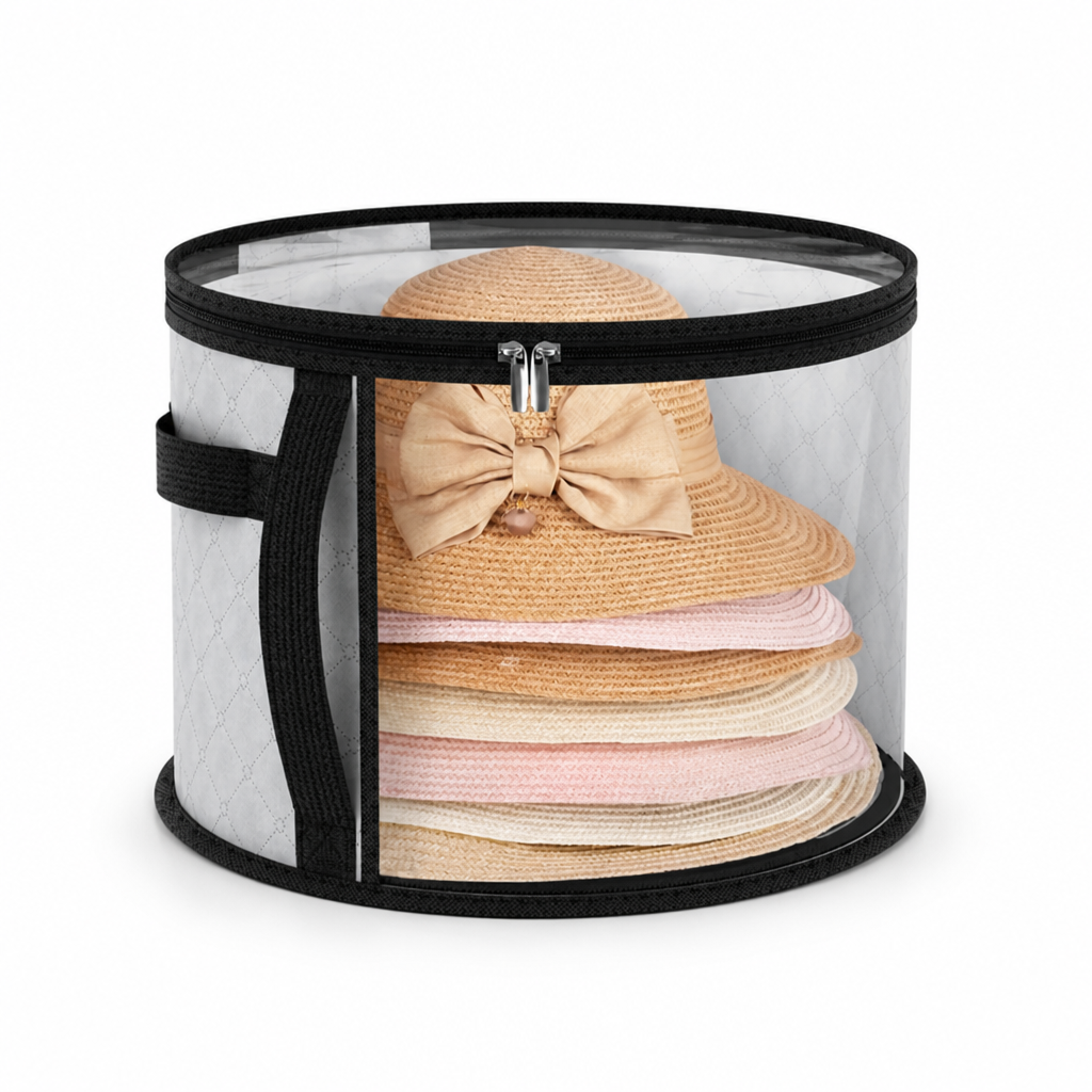Durable Fabric Transparent Top Hat Organizer